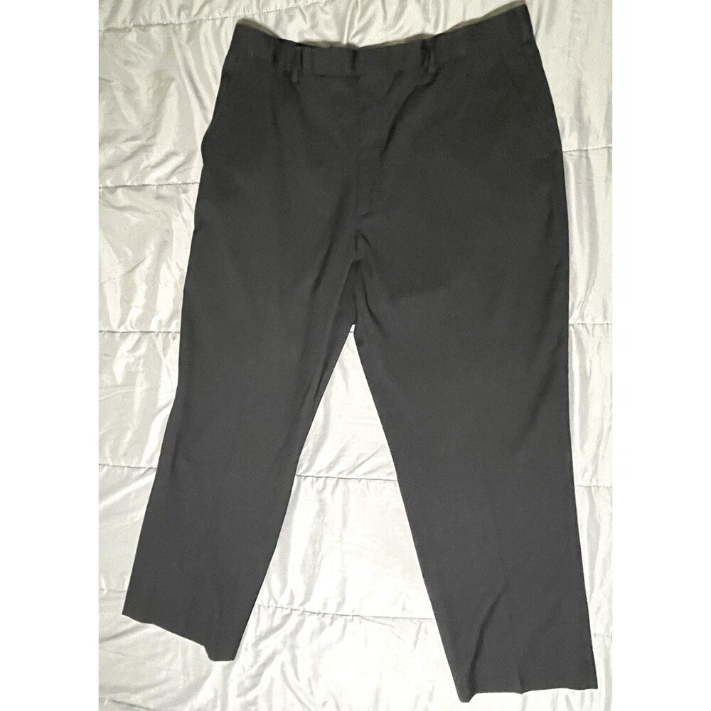 George Dress Pants Flat Front 4 Pocket Sraight Leg Zip & Hook Black Men’s 36/30